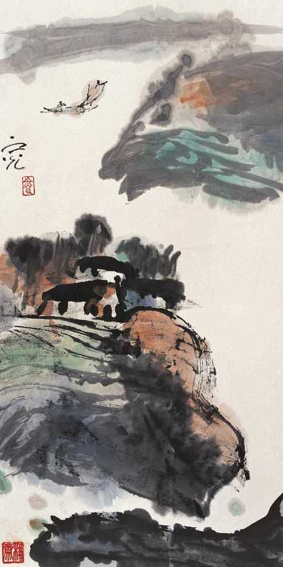 谢之光 山水 立轴
